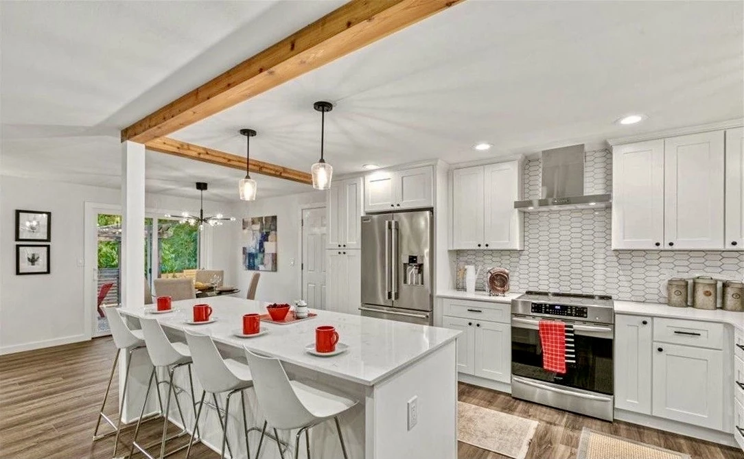 Bright White Open Concept Kitchen Remodel