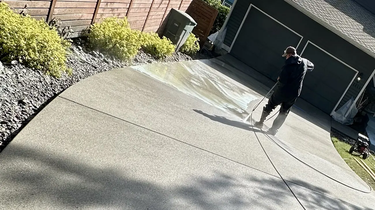 New Concrete Driveway - Spraying it Down New Concrete Driveway - Spraying it Down
